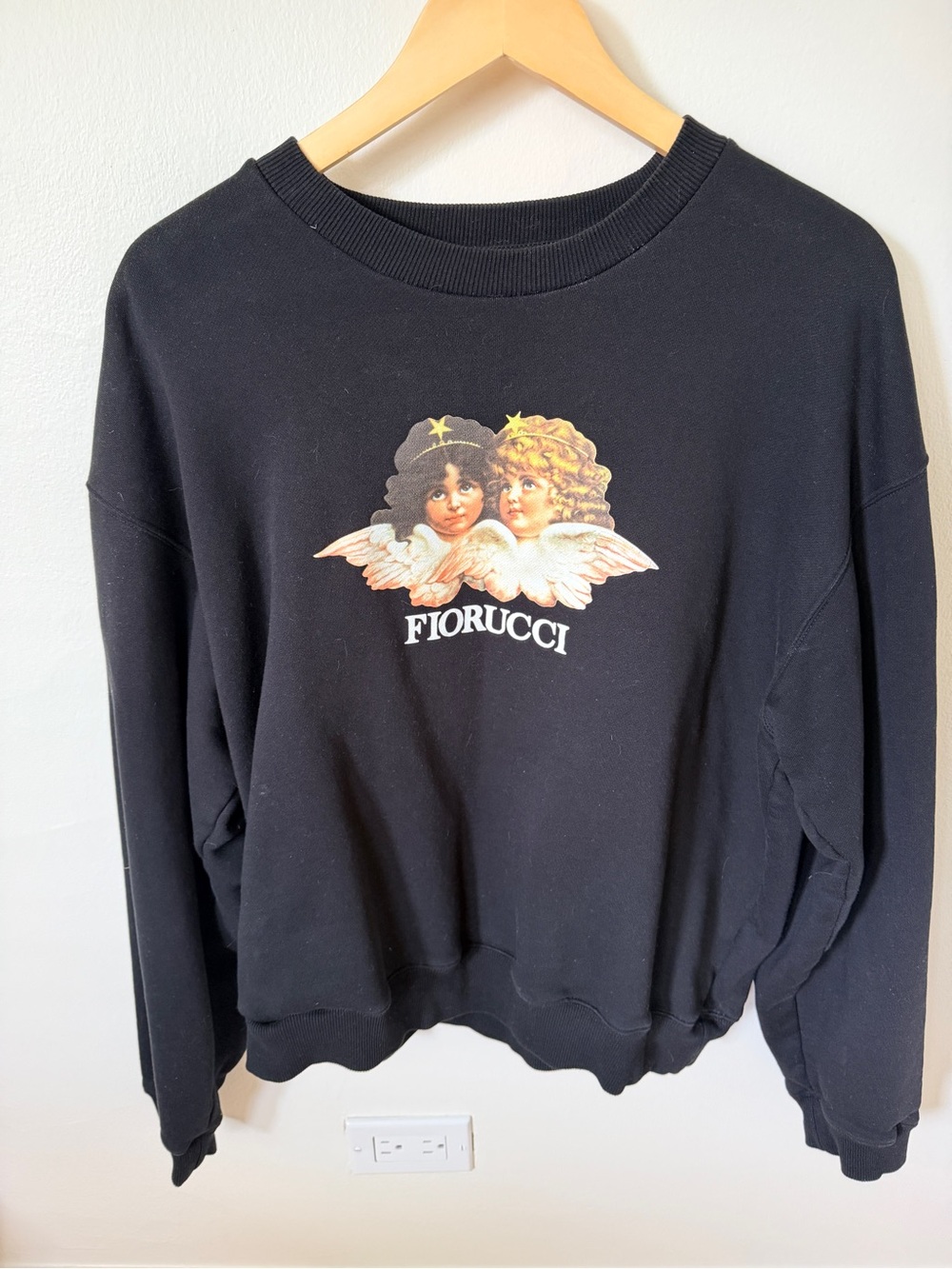 Fiorucci Black Angel Logo Crewneck Sweatshirt